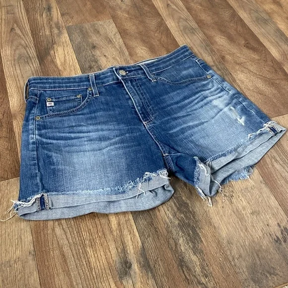 AG ADRIANO GOLDSCHMIED Hailey Roll Up Ex Boyfriend Denim Short Size 26 - Picture 11 of 11